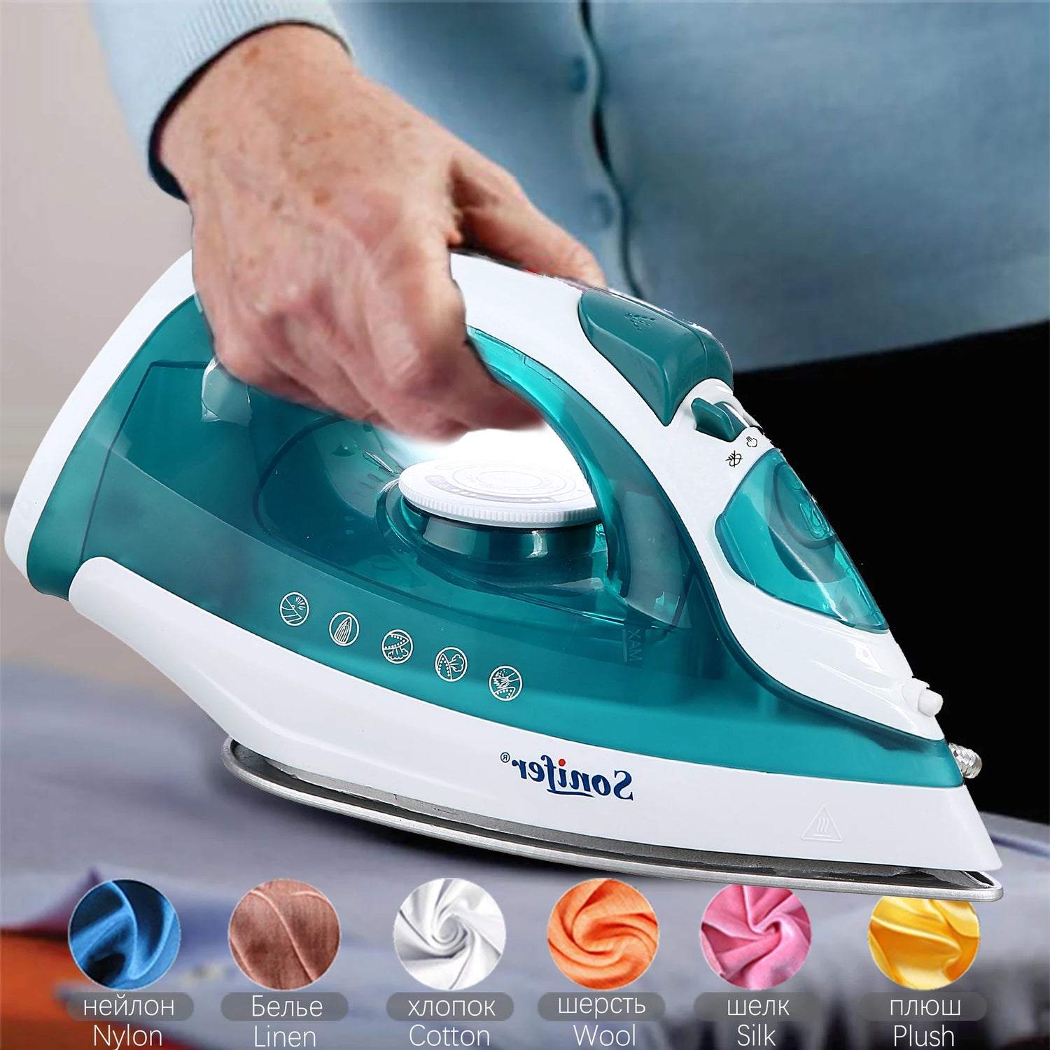 Electric Iron Portable Mini Garment Steamer Steam Iron for Clothing Iron Adjustable Ceramic Soleplate Iron for Ironing